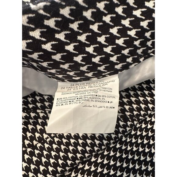 Old Navy Skinny Ankle Womens Pants Black White High Rise Houndstooth Plus Sz 24 - Picture 7 of 7